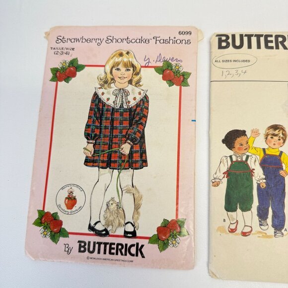 Butterick Lot of 3 Sewing Patterns‎ 6711 4517 6099 Strawberry Shortcake Children - Picture 2 of 5